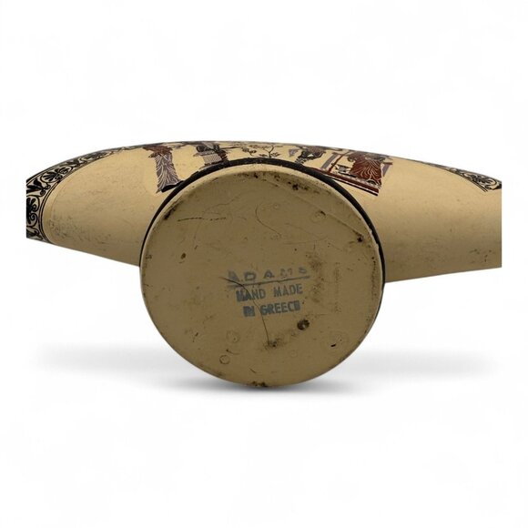 Greek Pottery-Style Vintage Napkin Holder Handmade In Greece 4" Tall With Intric - Picture 6 of 6